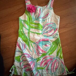 Lilly Pulitzer Kids Dress with Pink and Green Floral Design size 14
